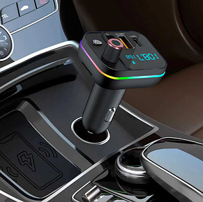 FM-модулятор C30 Car FM Player 2хUSB + Type C Bluetooth, Трансмітер, фото 4