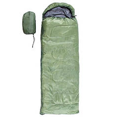 Спальний мішок ковдра з зеленим капюшоном World Sport