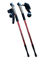 Палки для скандинавской ходьбы+треккинг Antishock телескопические пара алюминиевые (70507R-E)