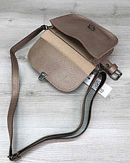 Жіноча шкіряна сумка на пояс з ременем на плече Stacy золотистого кольору Welassie, фото 3