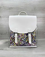 Прозрачный женский рюкзак силиконовый с разноцветной косметичкой Welassie