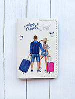 Кожаная обложка на паспорт книжку :: Белая молочная (принт 004)