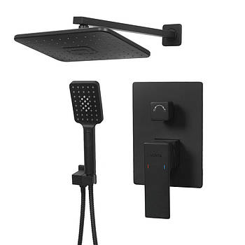 Душова система з тропічним душем VENTA BR625SB прихованого монтажу квадратна чорна матова