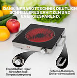 Переносна компактна настільна електроплита (електроплитка) на 1 конфорку Profi Cook інфрачервона плита, фото 6