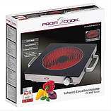 Переносна компактна настільна електроплита (електроплитка) на 1 конфорку Profi Cook інфрачервона плита, фото 7