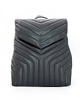 Женский городской рюкзак-сумка из экокожи «Луки» мягкий черного цвета Welassie