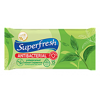 Влажные салфетки Superfresh Антибактериальные Green Tea 15 шт