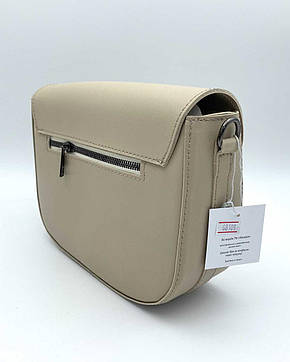 Маленька жіноча сумка на плече з екошкіри "Стеффі" бежевого кольору Welassie, фото 2