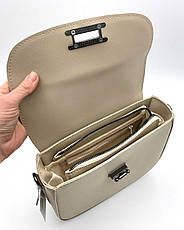 Маленька жіноча сумка на плече з екошкіри "Стеффі" бежевого кольору Welassie, фото 4