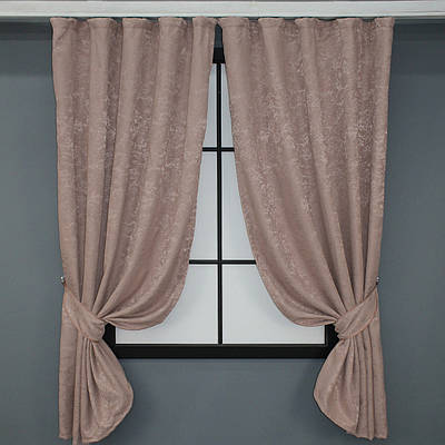 Комплект (2шт. 1,3х1,7м.) коротких штор, льон мармур колекція "Pavliani". Колір пудровий. Код 1174ш 35-0066