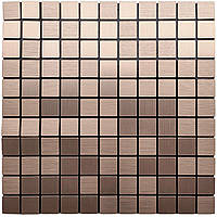 Самоклеющаяся алюминиевая плитка медная мозаика 300х300х3мм 3D-00001157