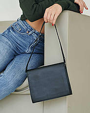 Жіноча сумка клатч на плече із серцем та двома ремінцями «Морган» чорна екошкіра Welassie, фото 3