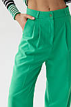 Жіночі вільні штани зі стрілками QU STYLE — зелений колір, XS/S (є розміри), фото 4