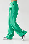 Жіночі вільні штани зі стрілками QU STYLE — зелений колір, XS/S (є розміри), фото 5