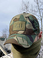 Тактическая бейсболка рип стоп зеленый камуфляж 5.11, кепка тактическая, кепка для военных с липучкой AURA