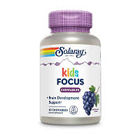 Для умственной активности ребенка Solaray Kids Focus for Children Chewable 60 chewables