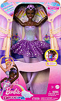 Кукла Барби Dreamtopia балерина Twinkle Lights Posable черные волосы и тиара HLC26