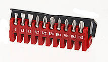 1/4" Набір біт 10 пр. (шліцьові, РН, РZ) (FORCE 21010)