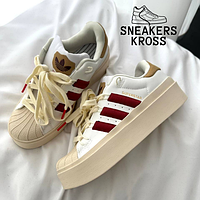 Жіночі кросівки Adidas Superstar Platform Bonega White Red Cream, Кросівки adidas Originals Superstar