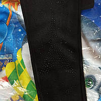 Лосины детские брючные, под джинс, утеплённые зимние мех, размер 10-12; 12-14, с рисунком из страз.