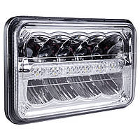 Фара LED прямоугольная 45W (15 х 3Вт)(ближн. + дальний+DRL )(4000Lm) (198мм х 140мм х 69мм)(Вилка Н4) (IP67) (