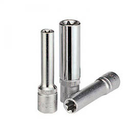 1/4" Головки торцевые Е-профиль (Torx) длинные