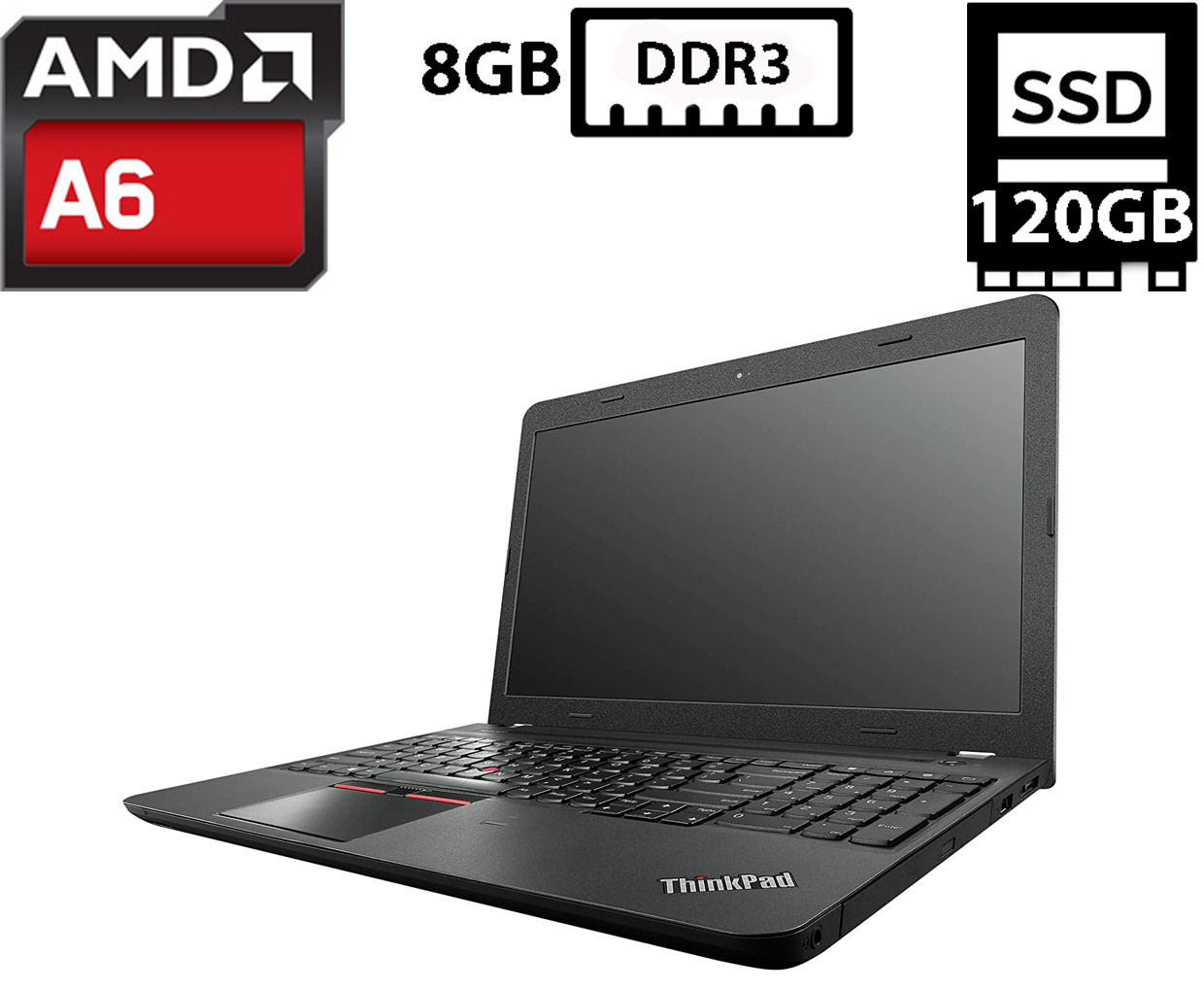 Ноутбук Lenovo ThinkPad E550/15.6"TN(1366x768)/AMD A6-7000 Radeon R4 2.20GHz/8GB DDR3/SSD 120GB/AMD R4 Graphics