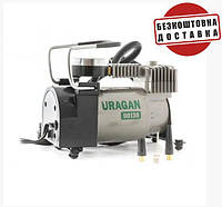 Автомобильный компрессор однопоршневый URAGAN 90130 37 л/мин, Портативный компрессор для накачки лодок