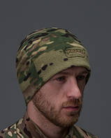 Шапка флисовая Wellberry камуфляж, шапка теплая, шапка для военных, тактическая шапка SPARK