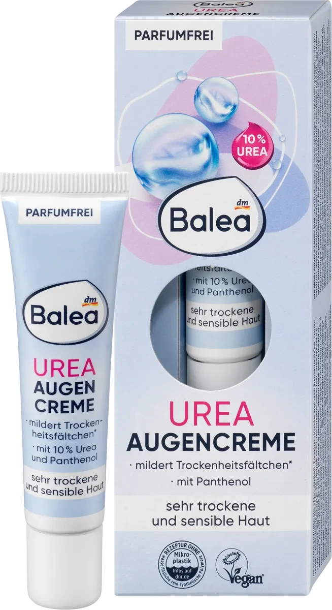 Крем проти зморшок для контурів очей з косметичною сечовиною 10% Balea Urea, 15 мл