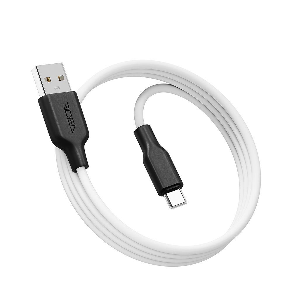 Кабель USB Ridea RC-M124 Soft Silico Type-C 3A Колір Біло-Чорний