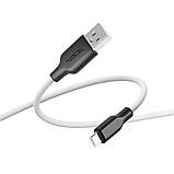 Кабель USB Ridea RC-M124 Soft Silico Type-C 3A Колір Біло-Чорний, фото 8