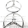 Емблема Mercedes Vito 100 мм, пластик, задня, фото 2