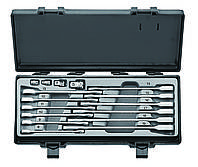 Набор ключей рожково-накидных трещоточных, прямых+адаптеры 16 пр. (8-19 мм) (FORCE 5164)