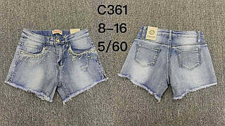 Шорти джинсові для дівчаток оптом, розміри 8-16 років, Lemon tree, арт.C361