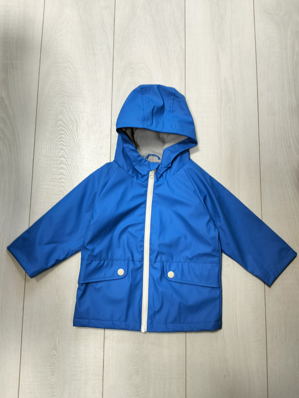 Водонепроникна куртка на флісі синя однотонна George 80/86, 110/116, 116/122см, фото 1