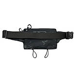 Чоловіча сумка бананка маленька на пояс тактична, мультикам блек з трикотажною вставкою, матеріал Кордура, фото 6