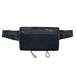 Чоловіча сумка бананка маленька на пояс тактична, мультикам блек з трикотажною вставкою, матеріал Кордура, фото 2