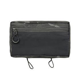 Чоловіча сумка бананка маленька на пояс тактична, мультикам блек з трикотажною вставкою, матеріал Кордура