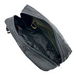 Чоловіча сумка бананка маленька на пояс тактична, мультикам блек з трикотажною вставкою, матеріал Кордура, фото 4