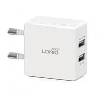 Зарядний пристрій LDNIO DL-A2202 220V 2 USB + шнур Iph заряджання для смартфона подвійна адаптер блок d