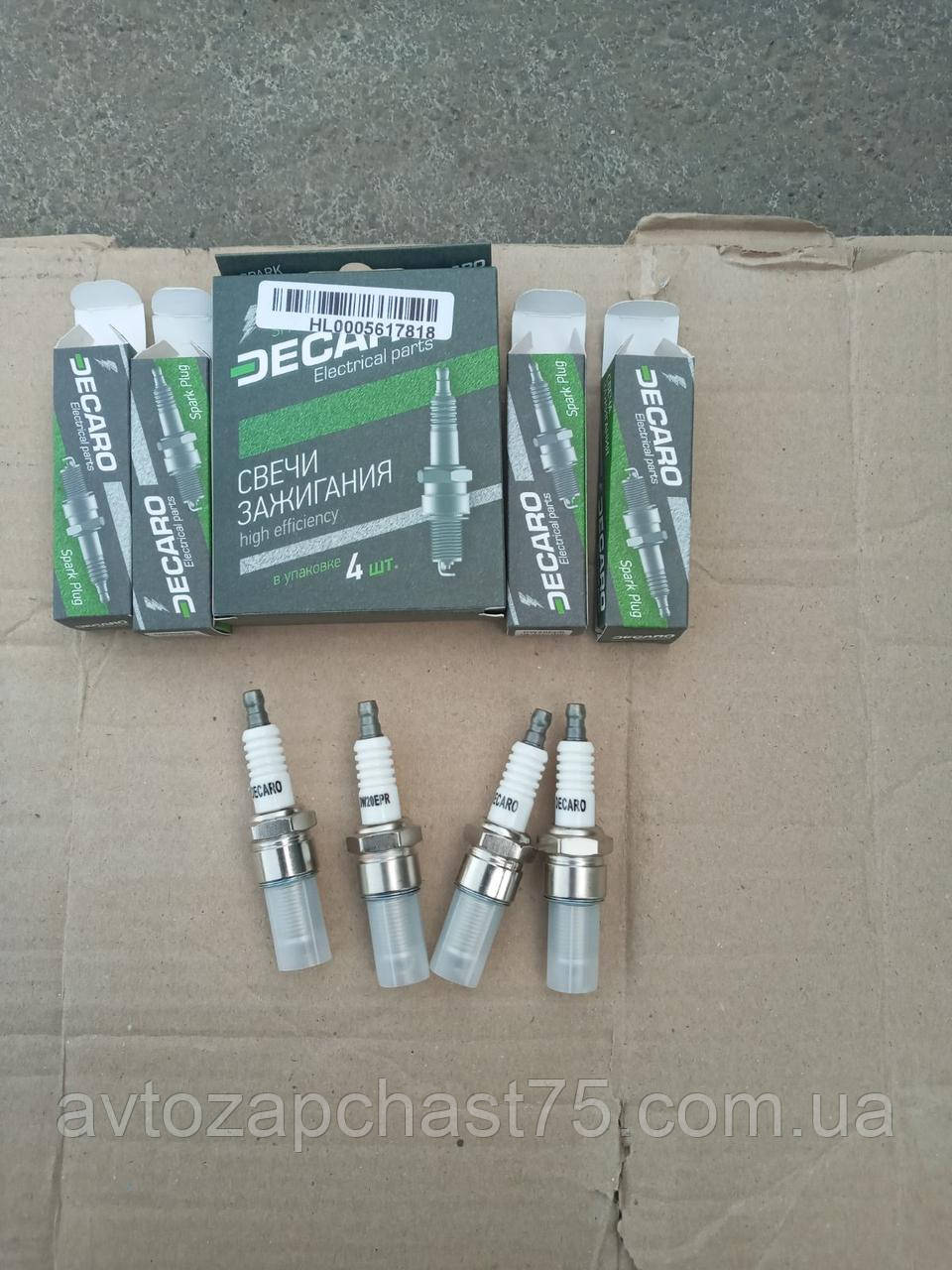 Свічки запалювання Ваз 2108, 2109, 21099, 2113, 2114, 2115 комплект 4 штуки (Decaro, Словенія), фото 1