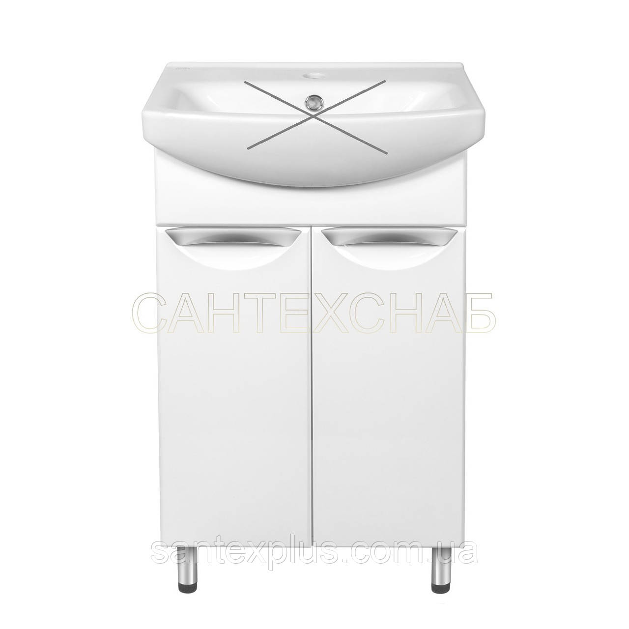 Тумба Грація Т-1 біла під умивальник Cersania 55 см меблевий, фото 1