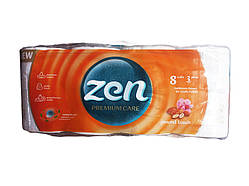 Туалетний папір ZEN Premium, "Мигдальний дотик", 8 рулонів