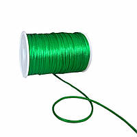 Шнур атласний корсетный (сатиновый, шелковый) 2 мм зеленый