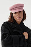 Жіноча кепі з кашеміру з косичкою — рожевий колір, S (є розміри), фото 7