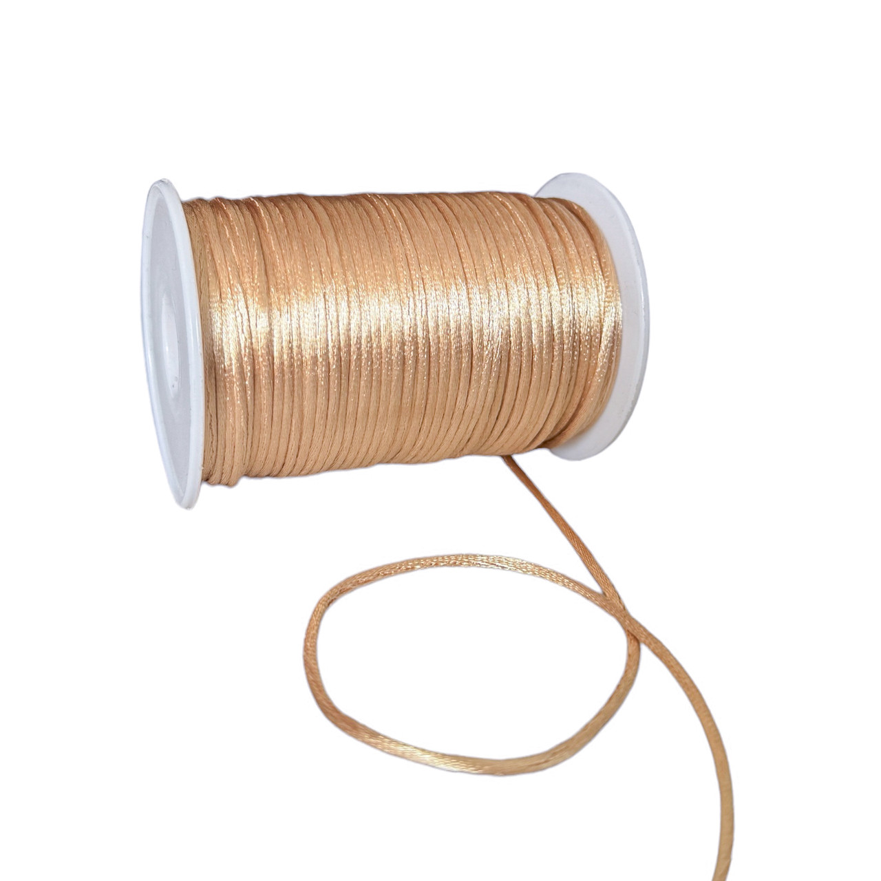 Шнур атласний корсетний (сатиновий, шовковий) 2 мм беж, фото 1