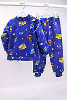 Пушистая детская пижама для мальчика Машинки 104-110