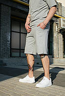 Мужские стильные летние шорты кроя oversize из трикотажа высокого качества серые