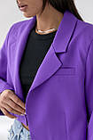 Жакет укороченого фасону без ґудзиків QU STYLE — фіолетовий колір, XS/S (є розміри), фото 4